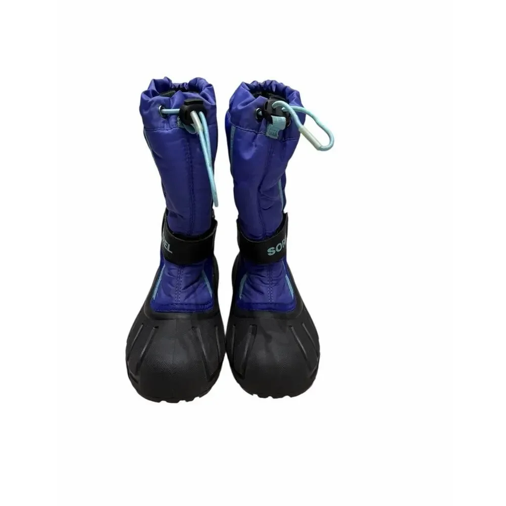 Sorel Flurry Blue/Purple Unisex Winter Waterproof Lined Snow Boots Big Kid 3